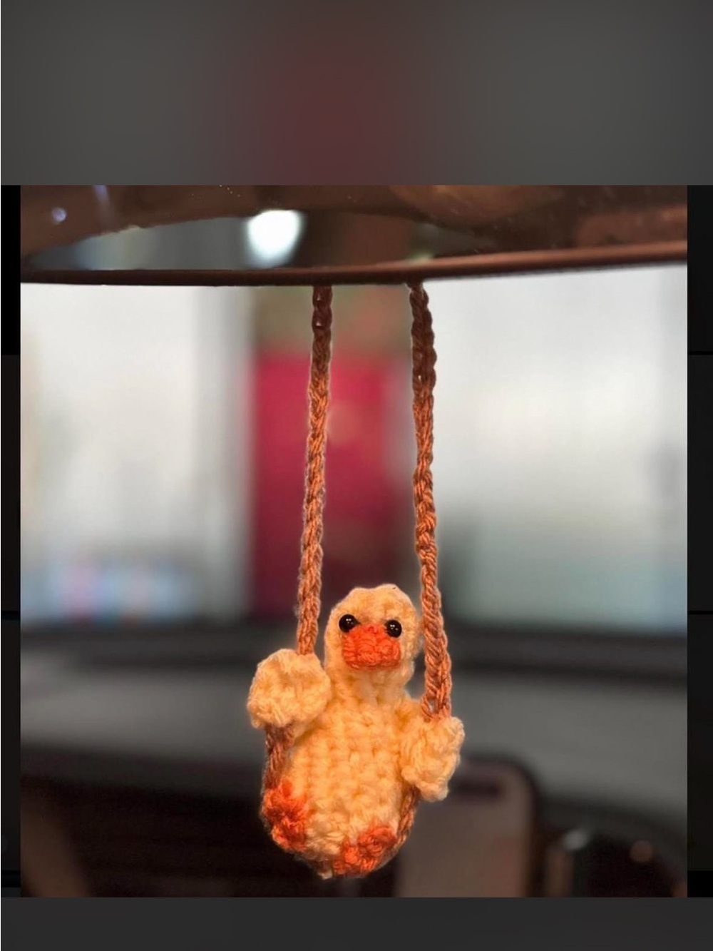 Handcrafted Yellow Crochet Duck Hanging Ornament